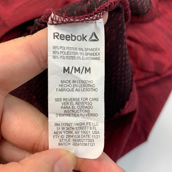 Reebok Crossfit T Shirt Mens M Medium Red Spacedye Stretch Performance Tee - Picture 8 of 11